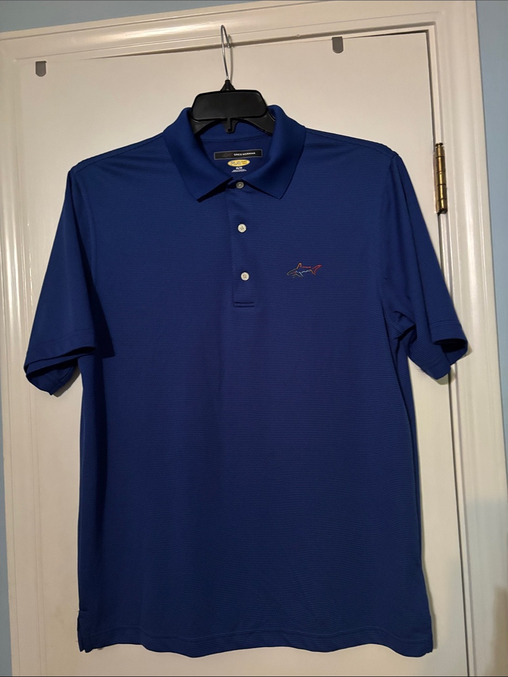 Greg Norman Royal Blue Polo with Subtle Shark Logo